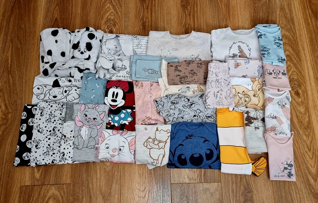 #34 Enorme pacchetto di vestiti Disney per bambine età 9-12 mesi Dalmazioni Pooh