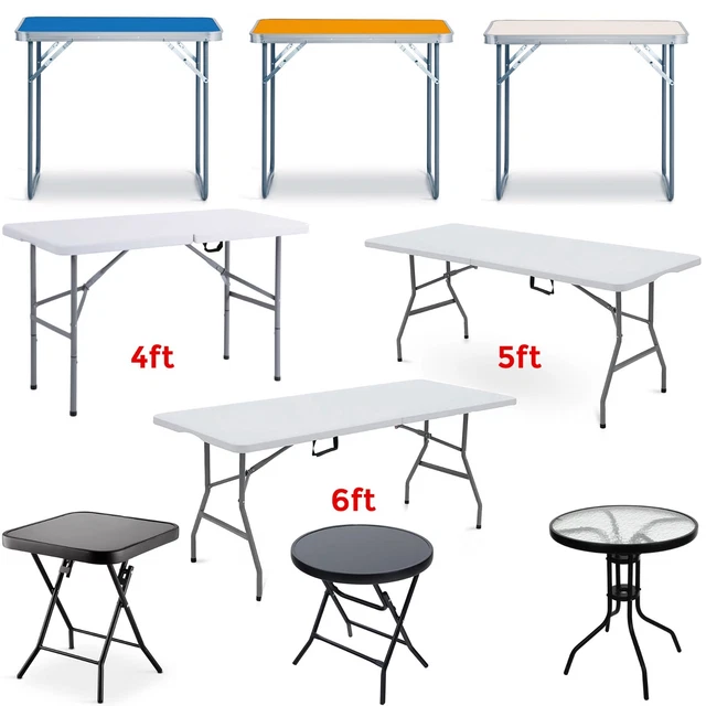 4/5/6FT FOLDING TABLE Heavy Duty Side Table Camping Party Picnic Dining