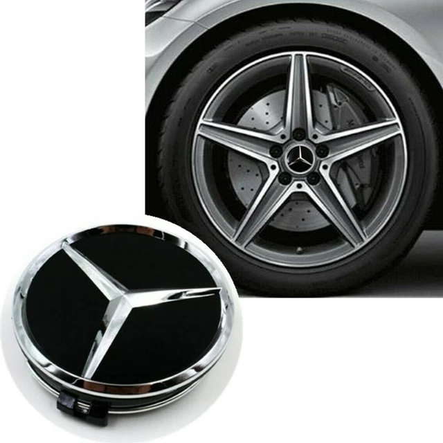 4x Nabendeckel 75mm Für Mercedes – Radnabenkappen Aus ABS, Schwarz/silber – Einfache Montage 4x Nabendeckel 75mm Für Mercedes – Radnabenkappen Aus ABS, Schwarz/silber – Einfache Montage