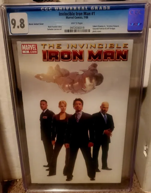 2008 Invincible Iron Man 1 Movie Variant Photo RARE CGC 9.8 Graded 1:100 Ratio