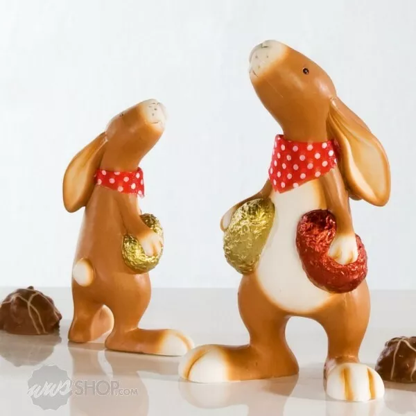 Osterdekoration Hasen Osterhase mit Osterei Figuren 15 cm 2er Set