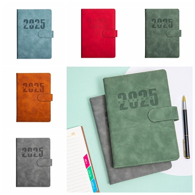 2025 Monthly Calendar Planner - A5 Faux Leather Weekly & Monthly Organizer In Dark Blue