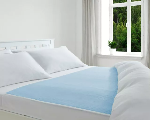 Absorbent Washable Incontinence Bed Sheet/Pad/Mattress Protection Blue