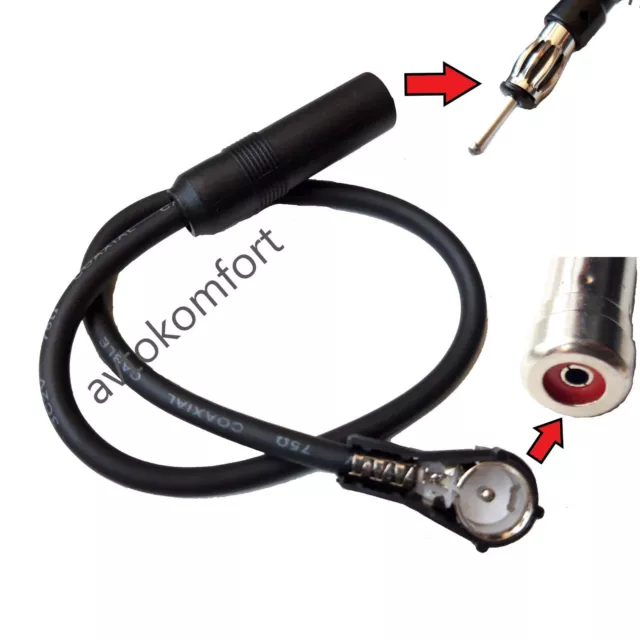 Auto Car Radio Stereo Aerial Antenna Adapter DIN to ISO Female to Male Connector