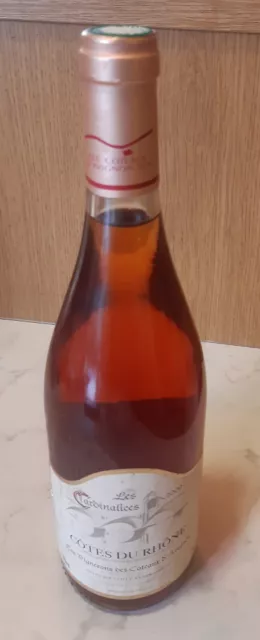 bouteille vin rosé Côtes du Rhône 2000- 13,5°- Les Cardinalices- Château Gadagne