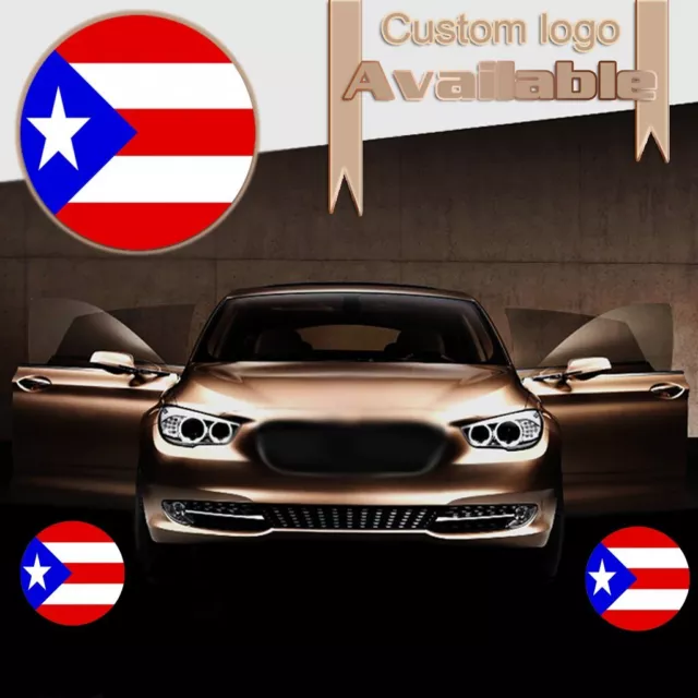 2X LED Logo Puerto Rico Laser LED Door Courtesy Shadow Courtesy Light Lamp Auto