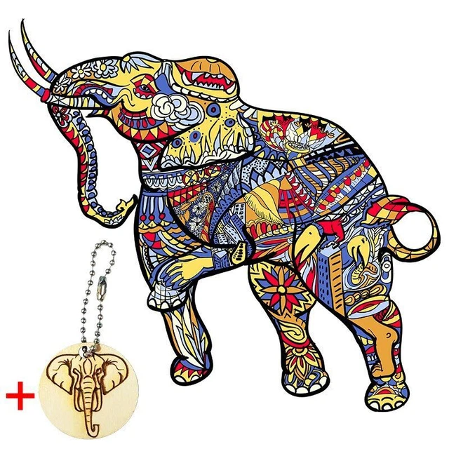 Elephant Lion Shape Jigsaw Puzzle Adults Kids Educational Birthday Toys Gifts