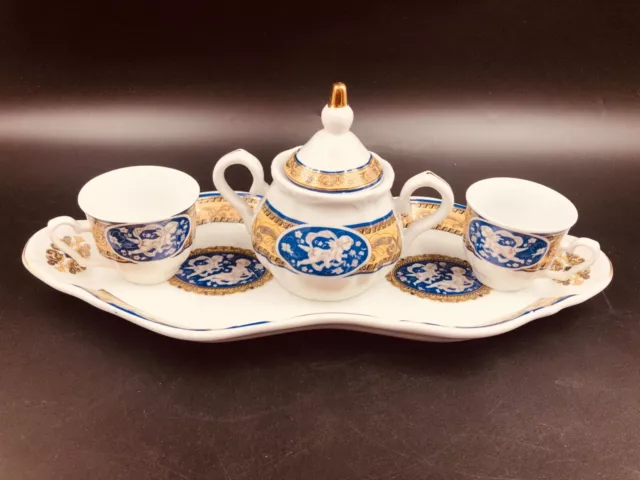 SERVIZIO SET CAFFé TET A TET BELLE EPOQUE VENEZIA ORO ANGELI VINTAGE 