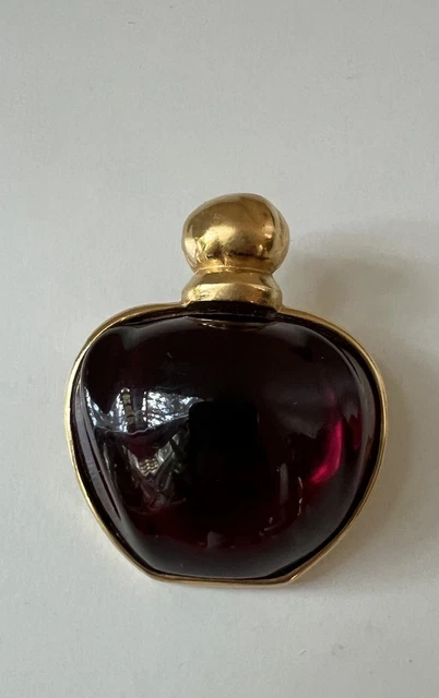 Broche Ancienne Vintage Plaquée Or Avec Cristaux Rubis Et émeraude - Bijou Unique Parfait état