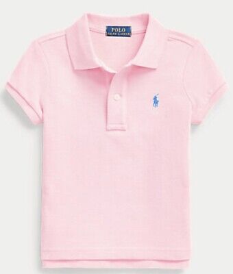 Ralph Lauren Girls Short Sleeve Polo Shirt, Age 6 CARMEL Pink (BNWT)