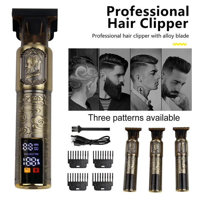 Professional Hair Clippers Trimmer LCD Display Cordless Barber Shaving Machine