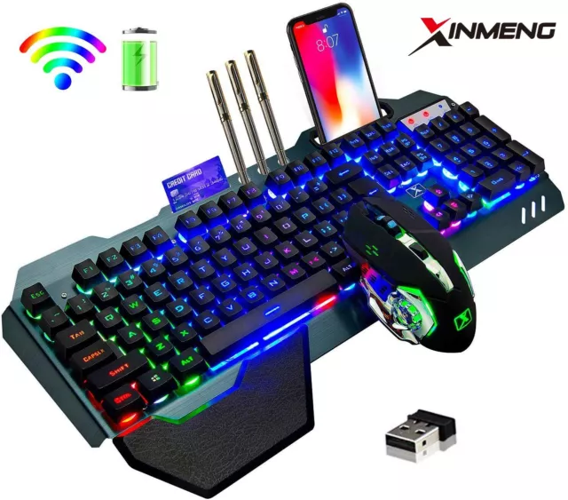 Wireless Gaming Keyboard & Mouse & Mouse Pad Rechargeable for Laptop PC PS4 Xbox