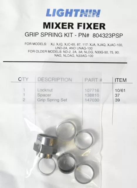 Lightnin Mixer Fixer Grip Spring Kit 804323PSP