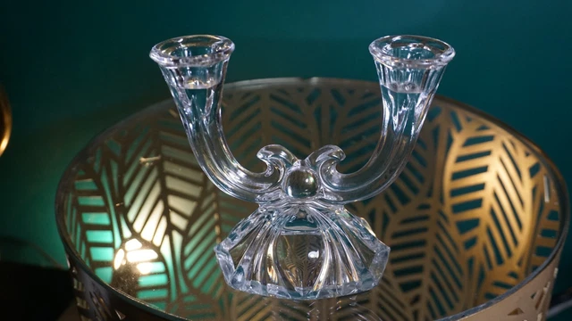 Baccarat, Paire de bougeoirs en cristal, années 1950 - JLF Antiquités