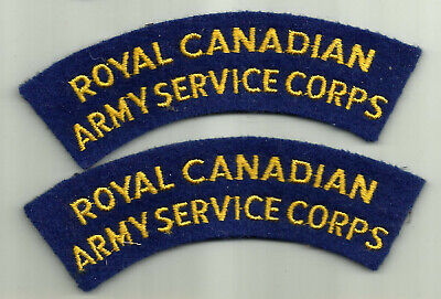 Royal Canadian Army Service Corps Shoulder Flash Pair