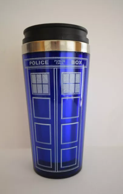 Doctor Who Tardis Tumbler Stainless Steel Insulated Travel Coffee Mug Cup  NIB 2