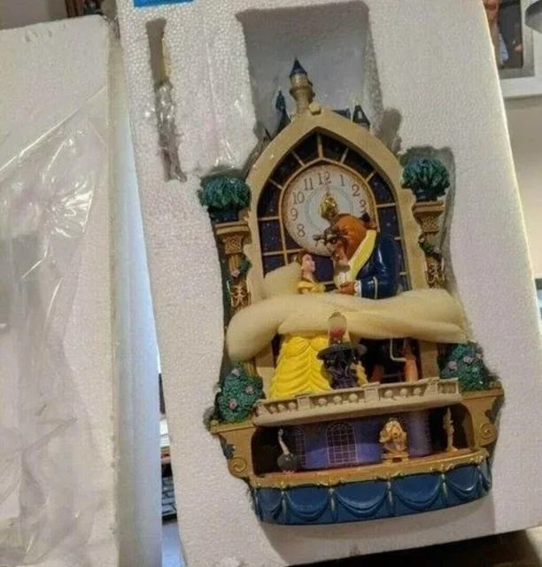 BRADFORD EXCHANGE BEAUTY &The Beast Disney Happily Ever After Clock New