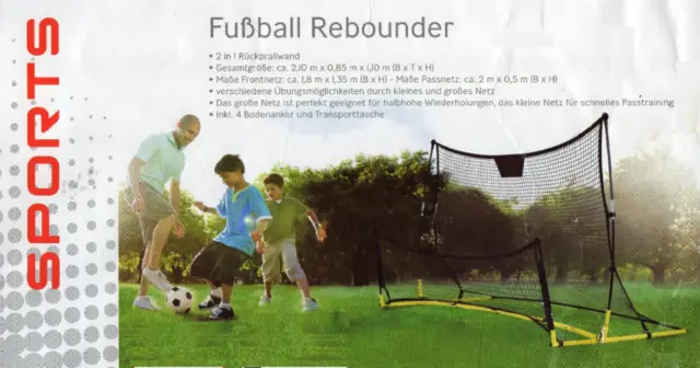 Crane Fußball Rebounder 2 in 1 Rückprallwand mit Transporttasche Torwand