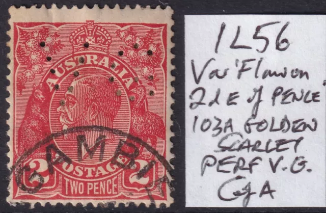 Australia, KGV, 1931, 2d Red, Die 3, CofA Wmk, Minor Variety 1L56, Perf VG