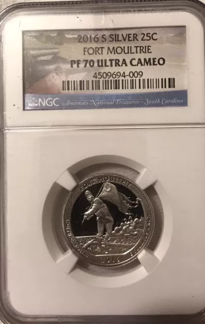 2016-S Silver F. Moultrie Proof Quarter ATB 25c NGC PF70 UC -