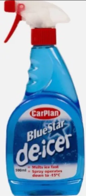 CarPlan Blue Star De-Icer Trigger - 500ml winter ice defroster snow weather