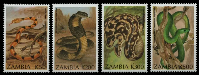 Sambia 1994 - Mi-Nr. 641-644 ** - MNH - Schlangen / Snakes