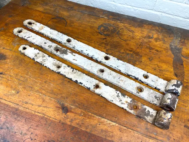 3 Antique Iron Straps for Barn Door Hinges ~ Old Architectural Hardware