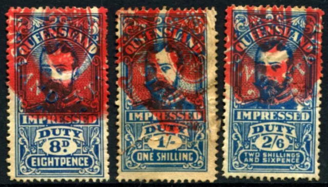 Queensland - 1910s Part Set 2/6d BLUE Impress. Duty Cv $30 Elsmore [D4866]