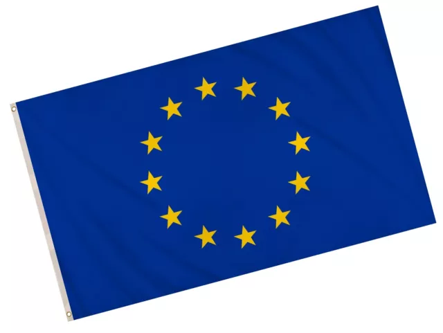 EU FLAG LARGE 5FT x 3FT DOUBLE STITCHED NATIONAL BANNER WITH BRASS EYELETS