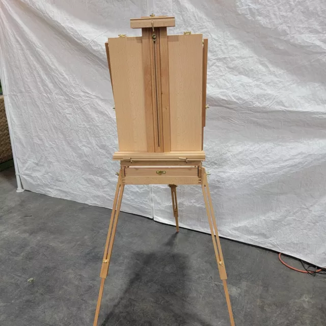 Large Heavy-Duty Studio Artist Easel H-Frame Wood Painting Art