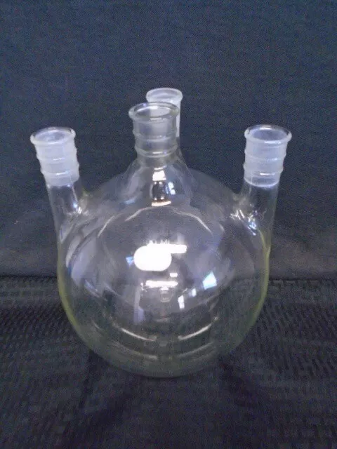 ACE Glass 5000mL 4-Neck Vertical Round Bottom Reaction Flask 29/42 Joints 6952