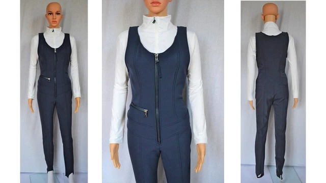 BOGNER DAMEN JET SOFTSHELL SKIANZUG OVERALL BELINA BLAU Gr 36L 38L S M 699 € NEU