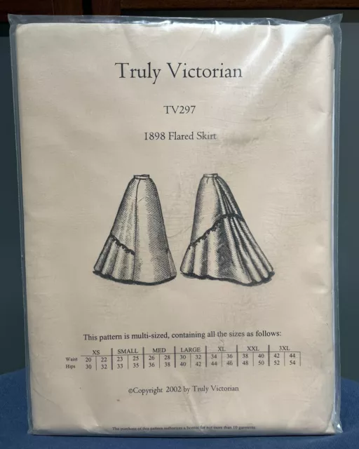 Truly Victorian TV297 1898 Flared Skirt Bottom Vintage Pattern Multi-Sized VTG