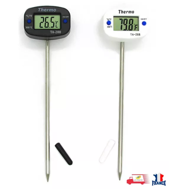 2 sondes thermomètre de cuisine de viande numérique inox