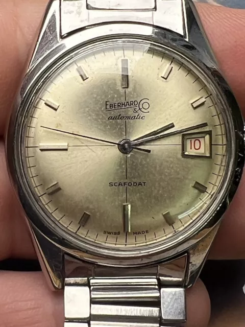 Rare Eberhard Scafodat Automatic Roulette With Original Bracelet + Box