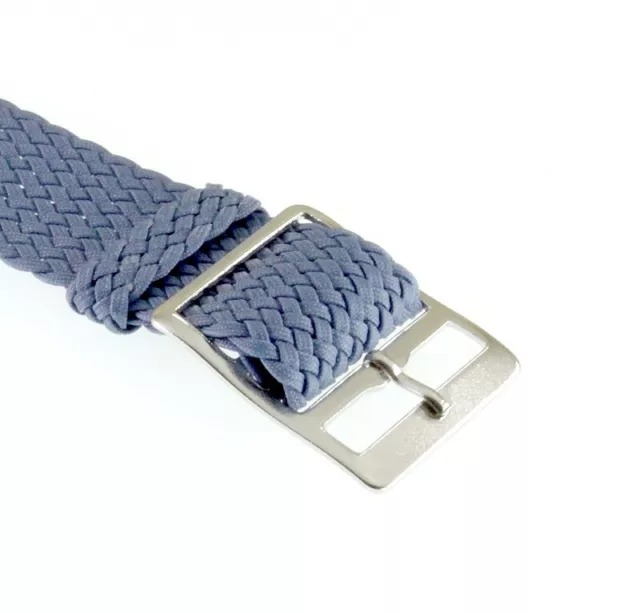 Perlon Durchzugs-Uhrenarmband Modell Robby-Fashion hell-blau 18 mm 2
