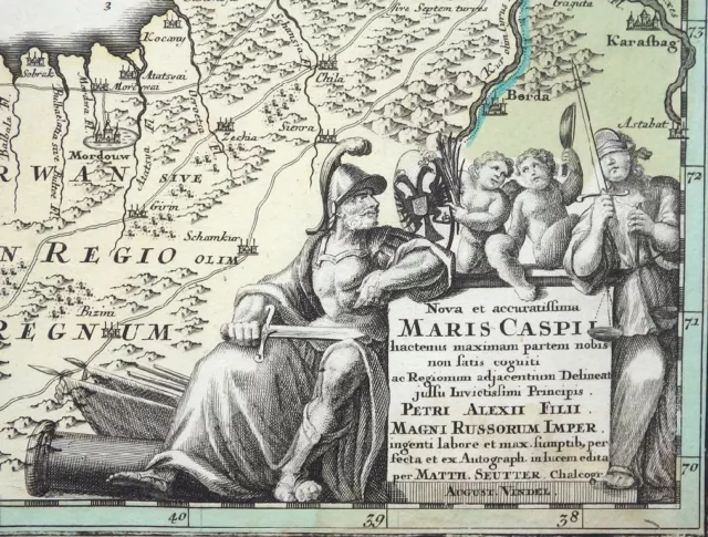 Nova Et Accuratissima Maris Caspii Kaspisches Meer Karte Seutter Altkolorit 1720 2