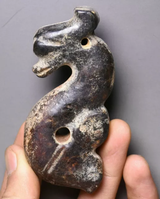 9CM China Hongshan Culture Old Jade Carving Sun-God Sun God Amulet Pendant