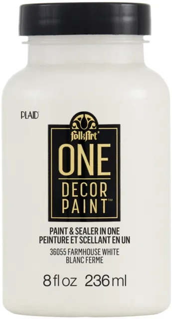 FolkArt ONE Decor Satin Paint 8oz-Farmhouse White FODSF-36055