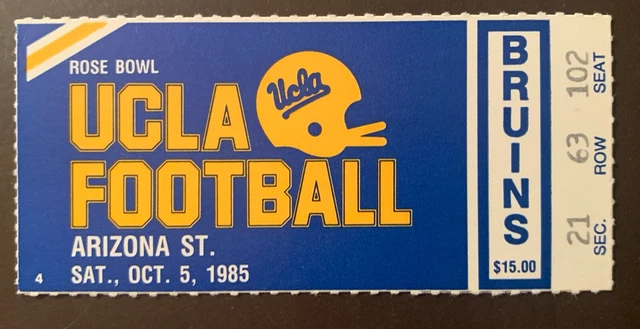UCLA Bruins 10/5/1985 ORIGINAL college football ticket vs Arizona State