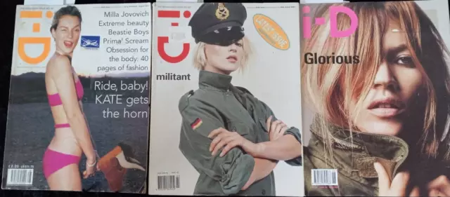 3 RARE KATE Moss 1997, 01, 02 ID magazines-Also Milla Jovovich