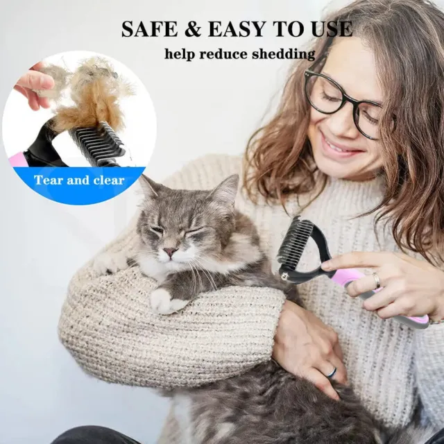 New Hair Removal Comb for Dogs Cat Detangler  Trimming Dematting Brush Grooming