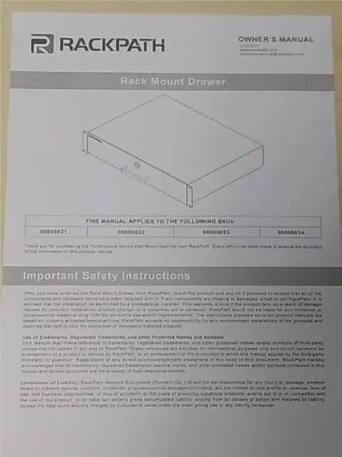 RackPath Rack Mount 3U Locking Drawer