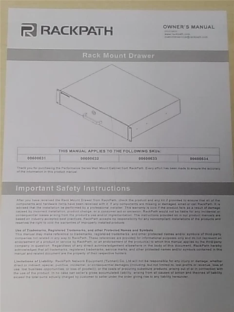 RackPath Rack Mount 3U Locking Drawer RackPath Rack Mount 3U Locking Drawer