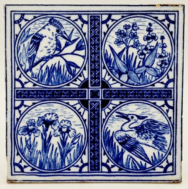 Antique Minton Tile Aesthetic Movement by John Windsor Bradburn C1880 AE4