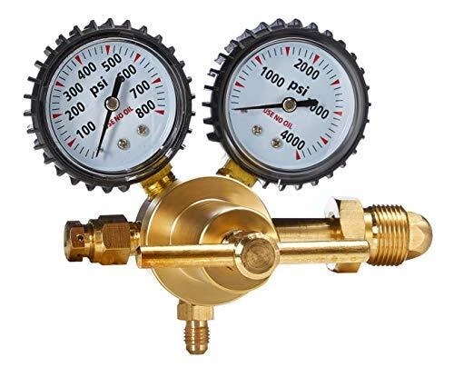 Nitrogen Regulator 0-600PSI CGA580 Inlet 1/4" Flare Output 2 Year USA Warranty
