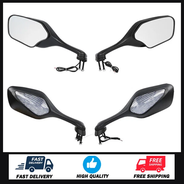 Pair Rearview Mirror LED Turn Signals Light Fit For Honda CBR1000RR 2008-2016