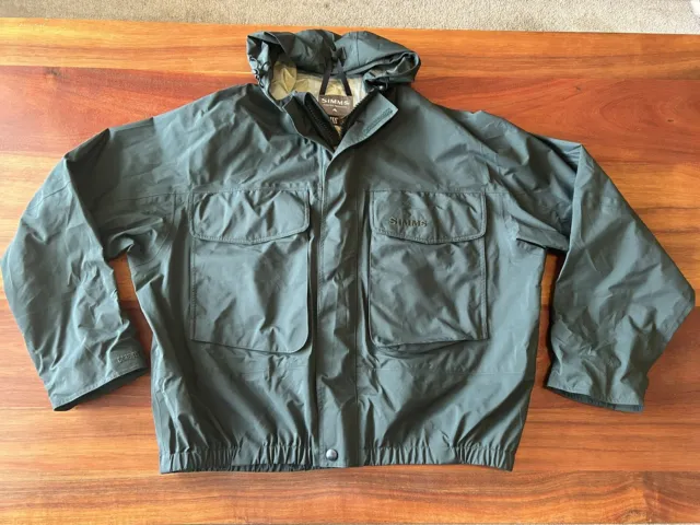 SIMMS GORETEX XCR Fly Fishing Wading Jacket Hooded Green Mens XXL EXCELLENT  USED $250.00 - PicClick
