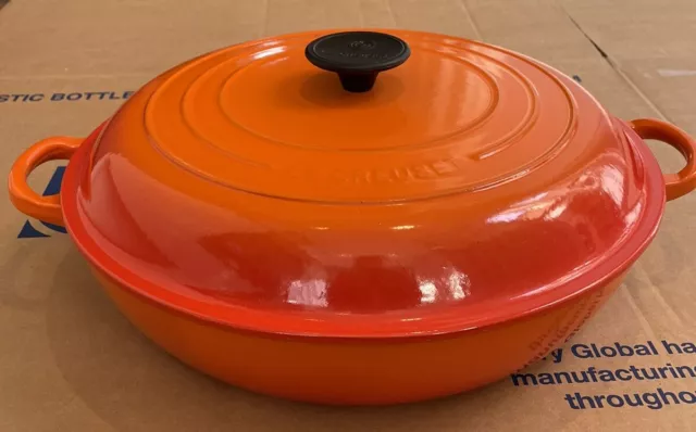 Le Creuset Signature Cast Iron Shallow Casserole in Volcanic Orange 30cm. 3.5L