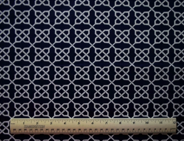 Free Spirit Vicki Payne Navy White Chain cotton duck By the 1/2 yard fabric 54"
